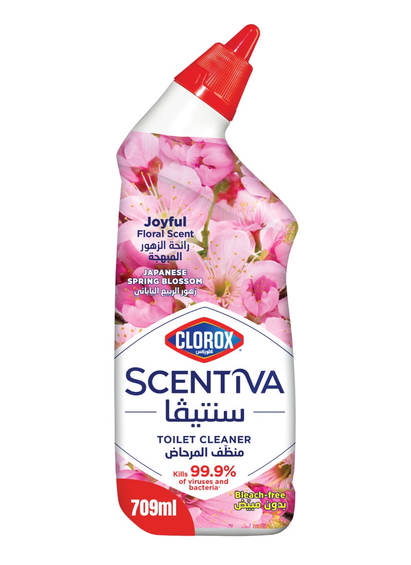 Clorox Toilet Cleaner, Japanese Spring Blossom, Bleach Free 709ml